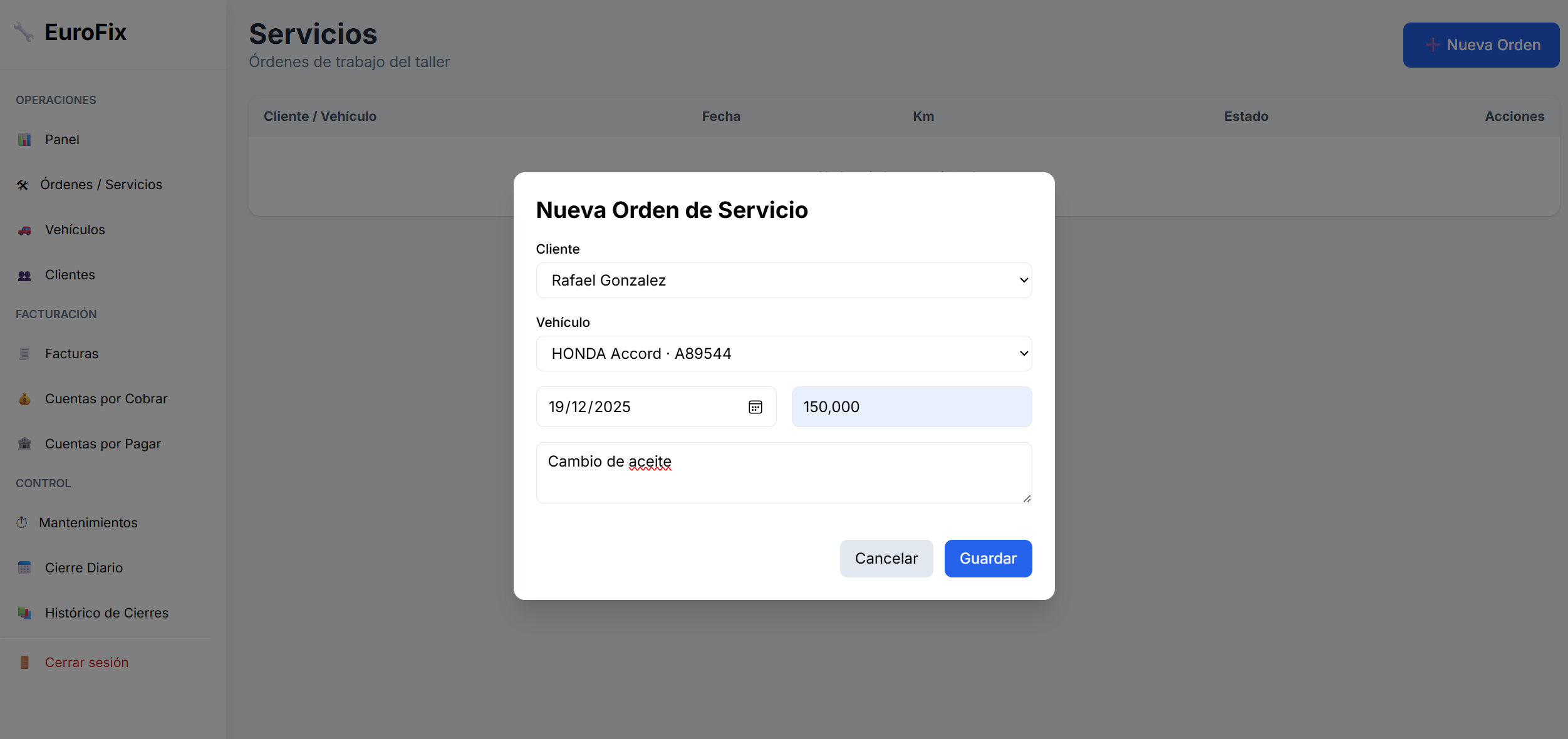 Orden de servicio
